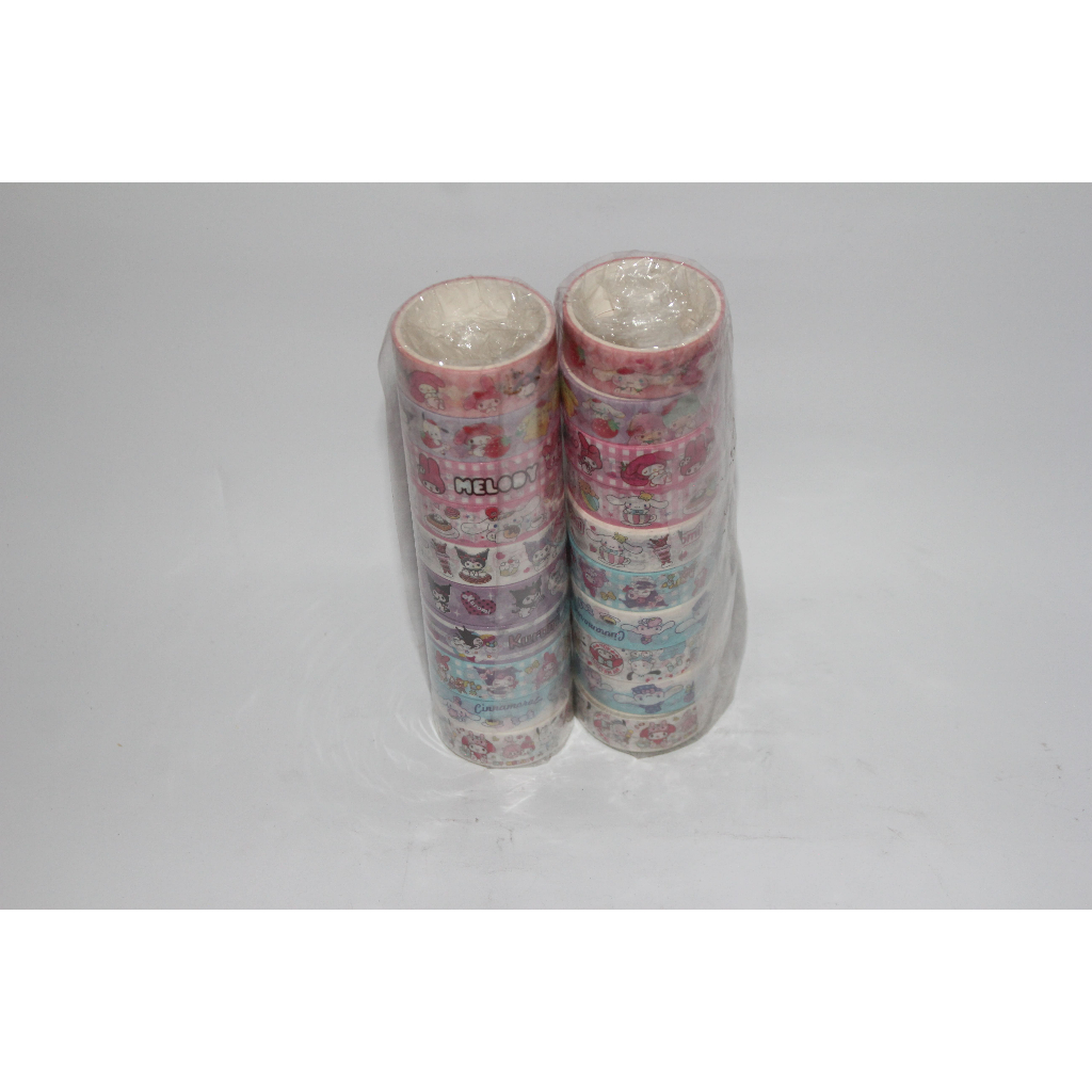 

WASHI TAPE ( LEM STIKER ) KARAKTER SANRIO 1 ROLL ISI 10
