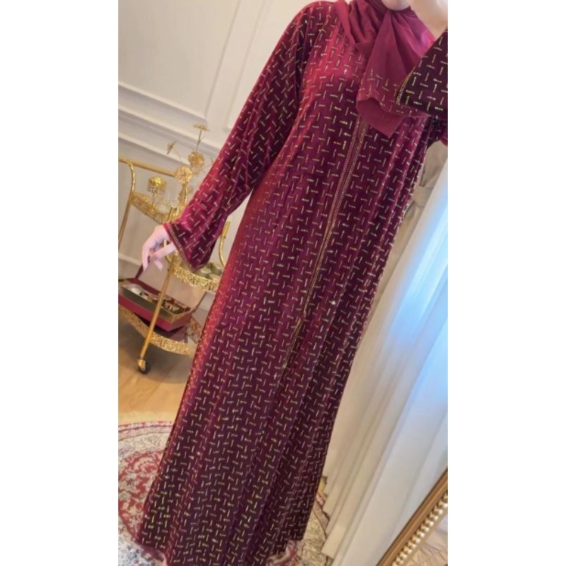 abaya Haura maroon
