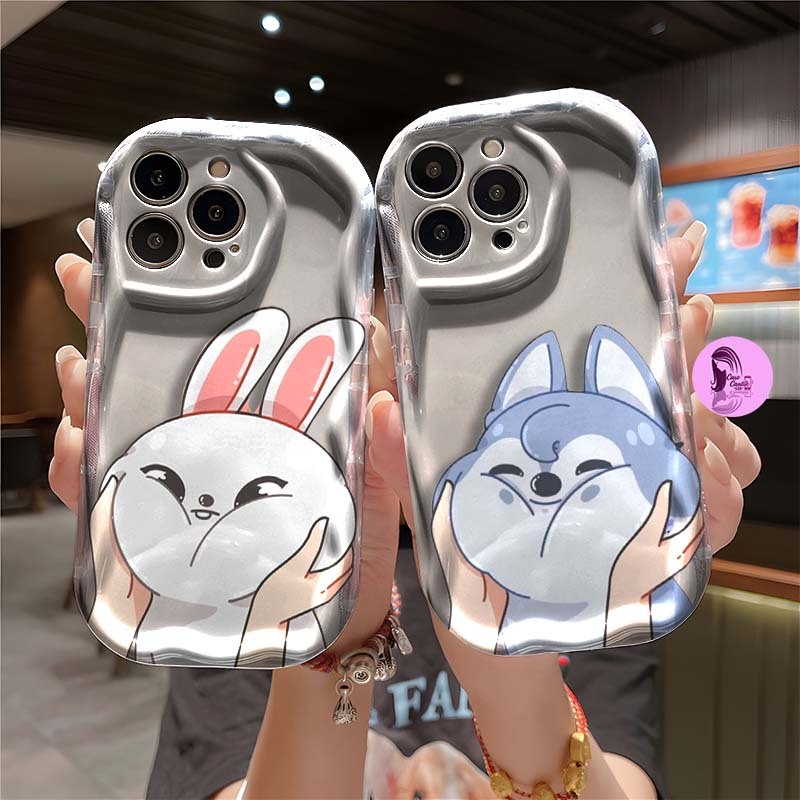 CC12867 SOFTCASE CASE CASING CANGKANG HP MELTING CUSTOM BUNNY'N WOLF COMPATIBLE FOR OPPO A1 A1K A3 P