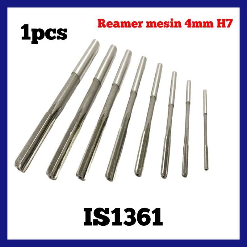 1pcs Reamer 4mm HSS H7 reamer mesin lemer lurus 6flute bukan endmill carbide
