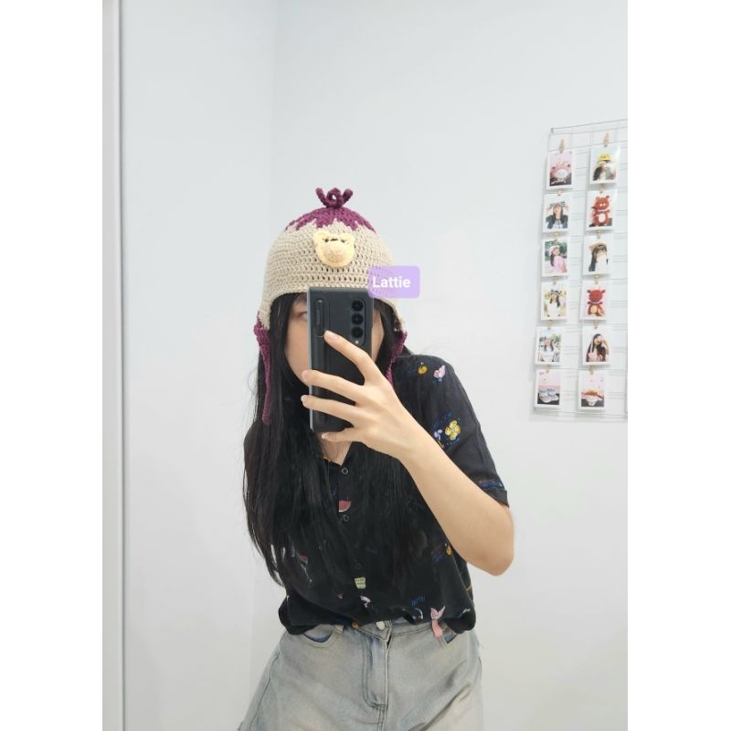 HANDMADE LAIN IWAKURA BEANIE HAT/ SERIAL EXPERIMENTS LAIN HAT/CAT BEANIE/TOPI KUPLUK CUTE/VIRAL/FASH