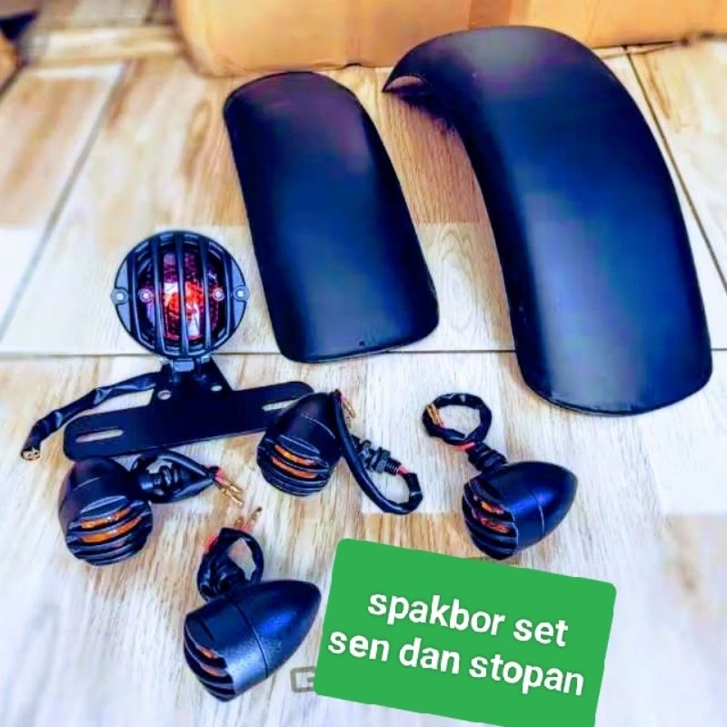 Paket lampu stop sen gril spakbor custom japstyle set universal semua motor custom GL TIGER GL PRO S
