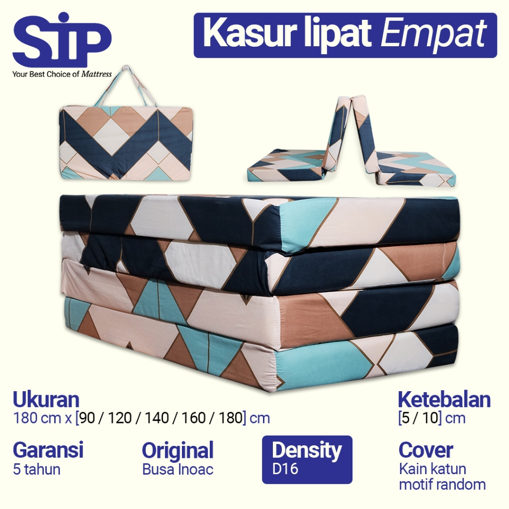 Kasur Busa Lipat 4 Inoac D16 Tebal 5CM dan 10CM