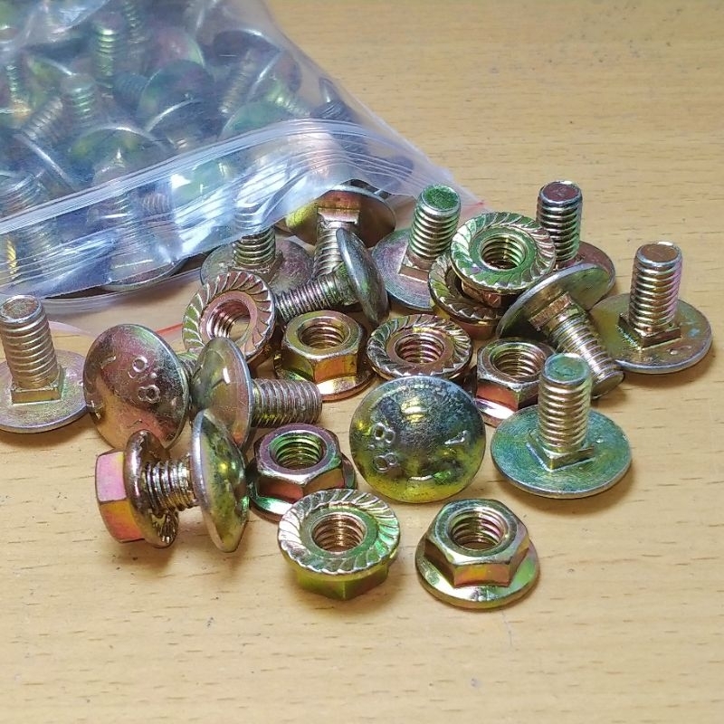 [ isi 10 pcs ] baut cb m6 x 13 mm baja grade 8.8 baut payung m6 mur kunci 10