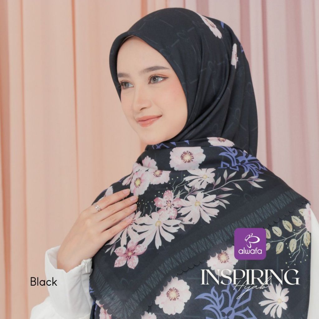 PO SCARF MOTIF PUCUK MELAYU  ALWAFA HIJAB BAHAN VOAL READY
