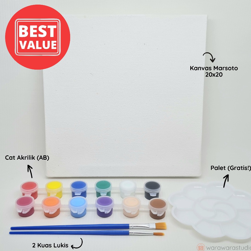 

Top Discount Paket Melukis Painting Kit Lengkap Hemat Kanvas 2x2 Cat Akrilik Palet Kuas BEST VALUE