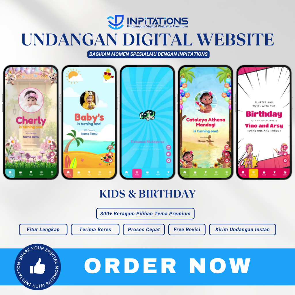 Undangan Digital Website Ulang Tahun Anak - Undangan Ulang Tahun Unik Custom Anak Laki Laki & Peremp