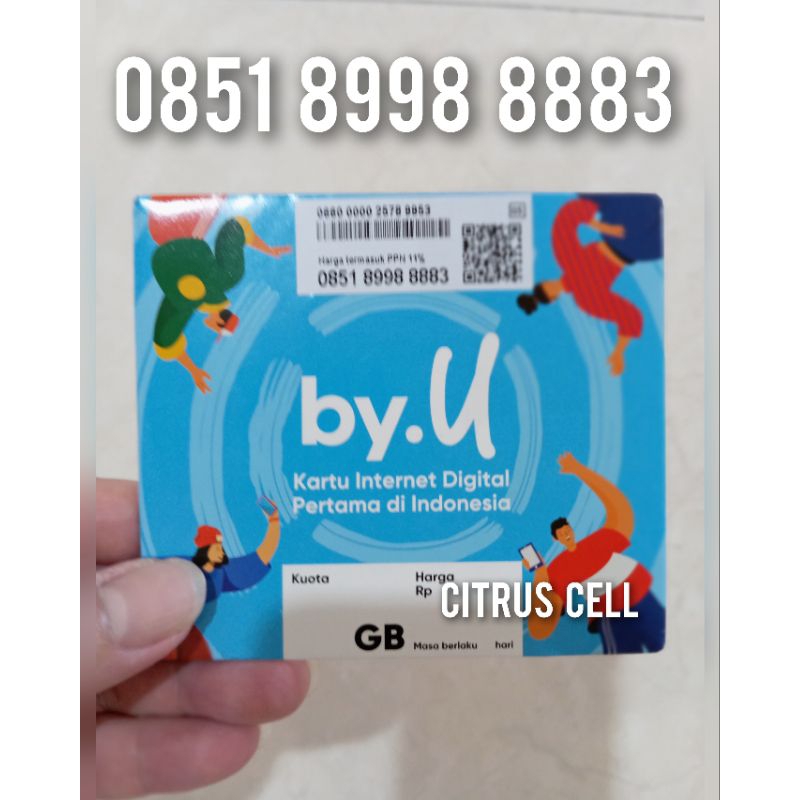 Kartu Perdana Telkomsel By U 4G 5G 12 Digit Nomor Cantik 0851 8998 8883 Free Kuota Utama 3 GB
