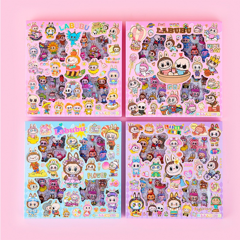 

Stiker 100 Lembar Labubu Cute Anti Air Labubu Kartun Viral Stiker Murah
