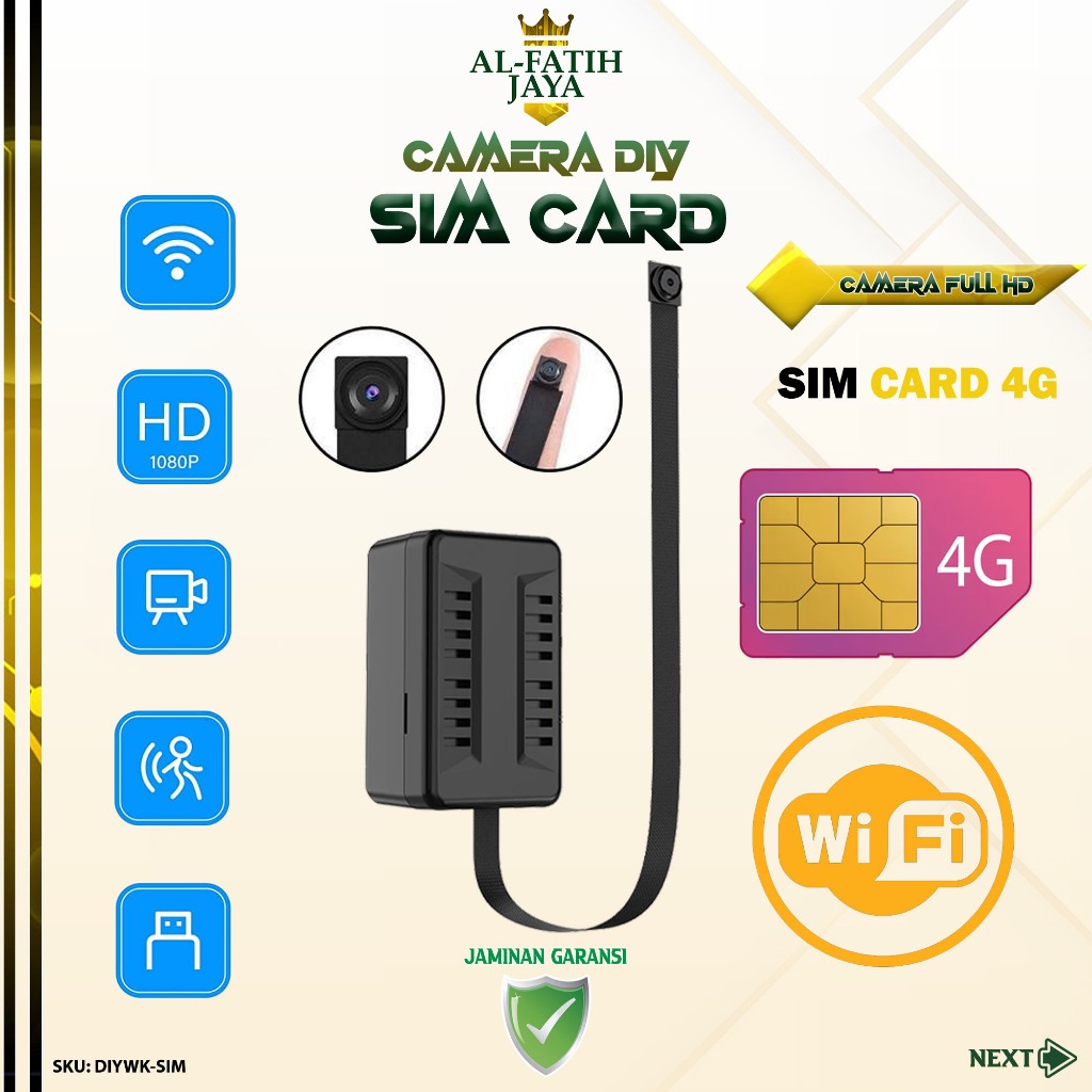 Kamera CCTV Mini Tersembunyi DIY Module Sim GSM 4G Resolusi 1080P Spy Cam Kamera Mata Mata Tersembun