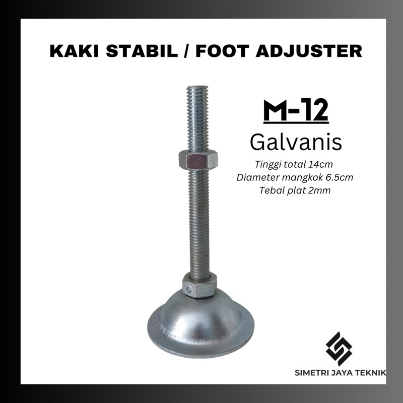 Kaki Meja M12 Galvanis / Adjuster M12 / Foot Adjuster