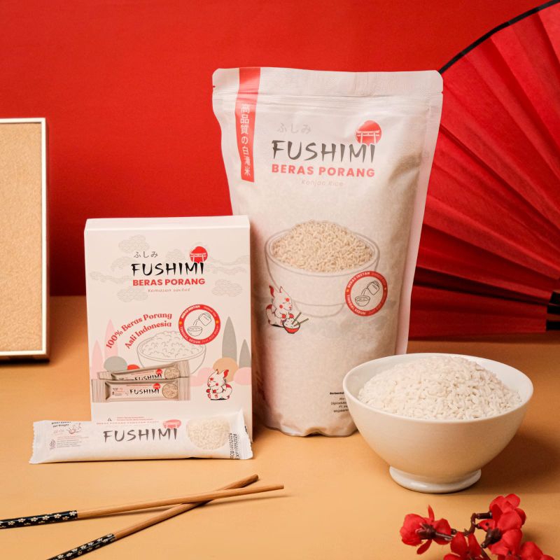 

FUSHIMI Beras Porang Pouch ukuran 1kg Baik untuk Diet dan Diabetes.