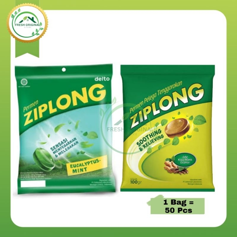 

Paket 2 Bag Permen Ziplong Mint-Eucalyptus|isi per bag 50 Pcs | Original Ziplong