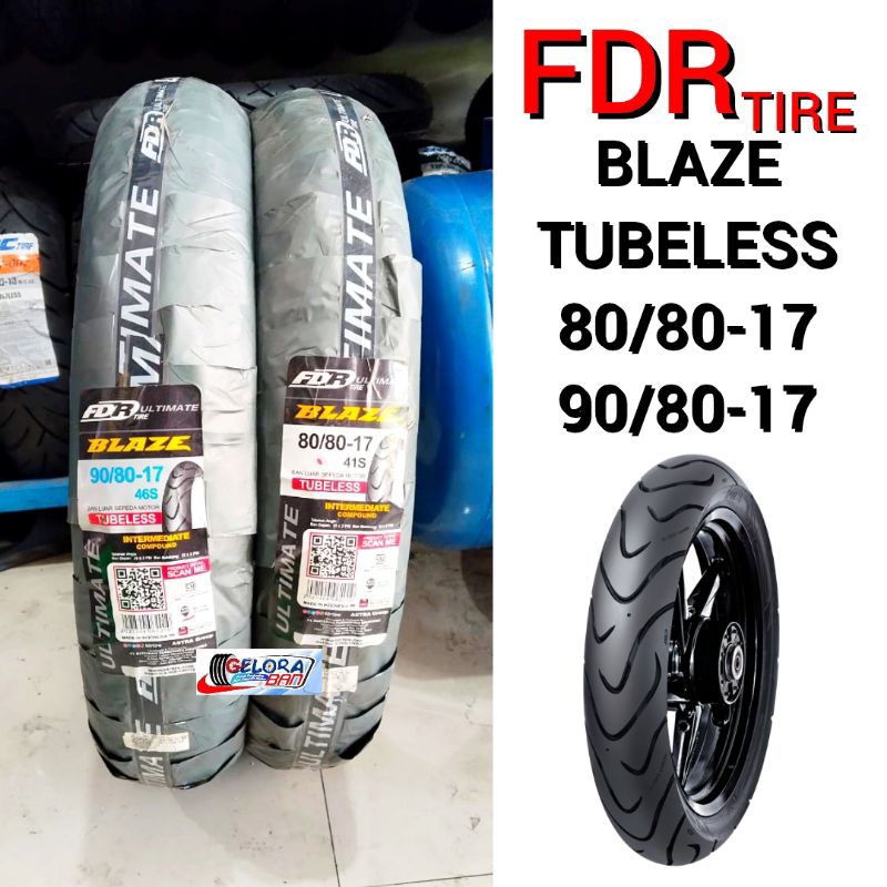 Ban Tubeles FDR BLAZE 80/80-17 Ban 90/80-17 ban montor Jupiter MX Revo satria Supra smash Shogun ban