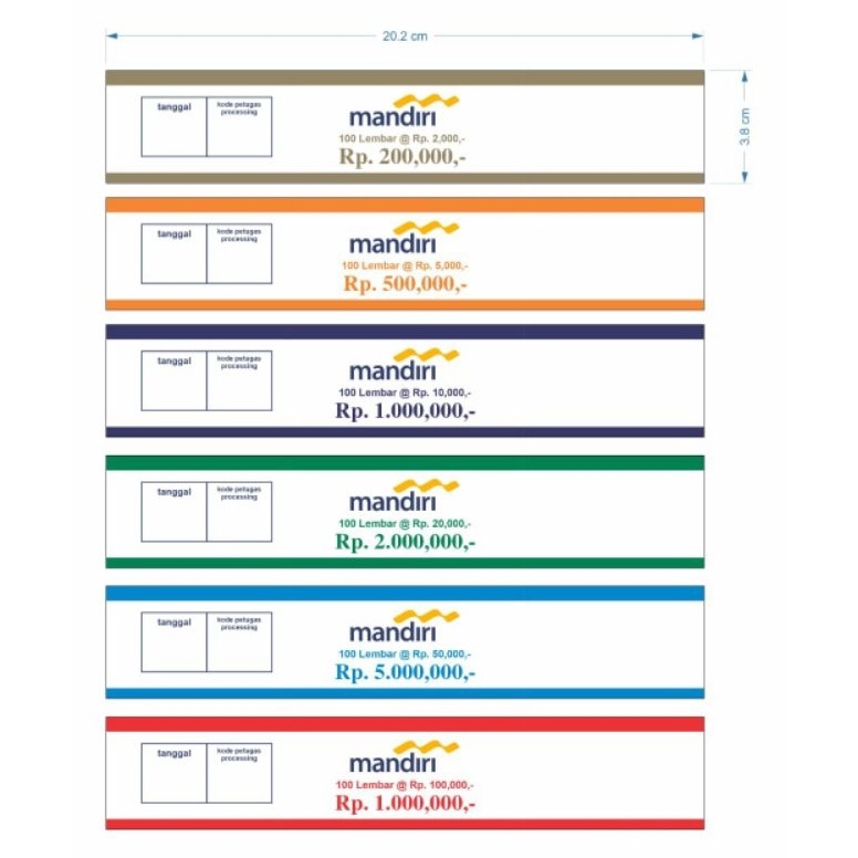 

KODE I12C Ban Uang Bank Mandiri 3 warna
