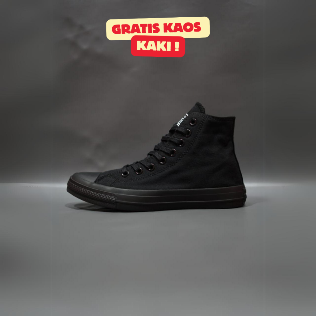 Sepatu Converse Chuck Taylor All Star Full Black High Premium Original 100% BNIB