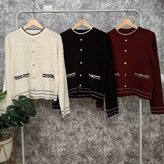 Blouse Rajut Hana/Atasan Wanita/Sweater rajut kerah bulat