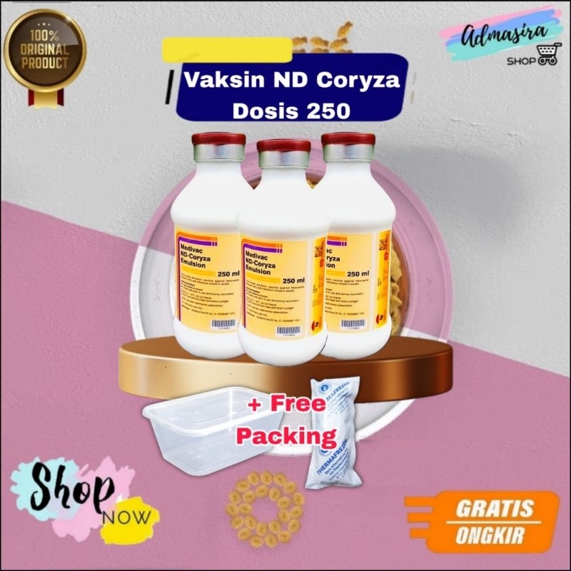 Vaksin Ayam Medivac ND Coryza Emulsion 250ml Dosis 500 ekor Vaksin Inaktif Sangat Efektif Mencegah N