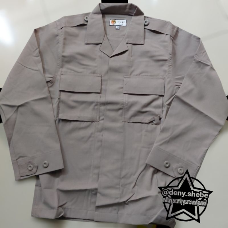 KEMEJA PDL COKLAT POLRI KAIN HALUS JATAH