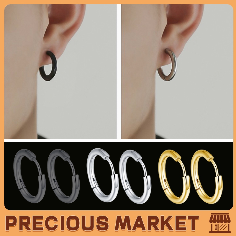 【Ready】Frewin Anting Jepit Bulat Tanpa Tindik Pria Wanita/Emas