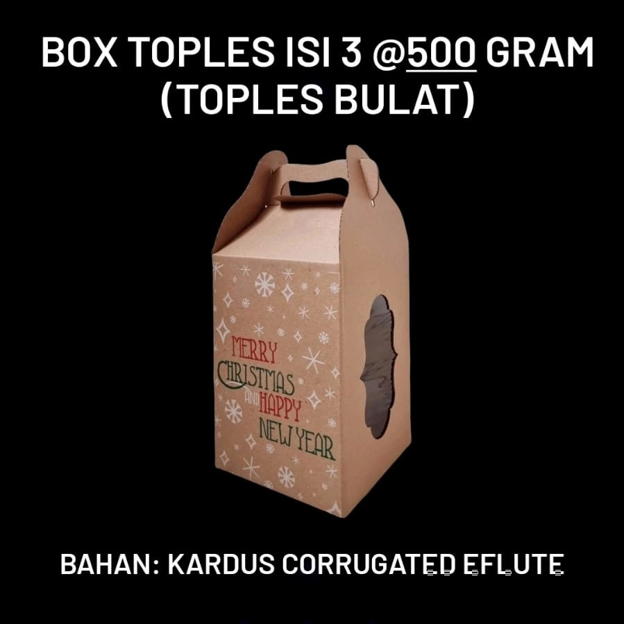 

10 Pcs Box Toples Hampers Natal Isi 3 Motif Christmas Cokelat Ukuran 14 × 14 × 21 cm