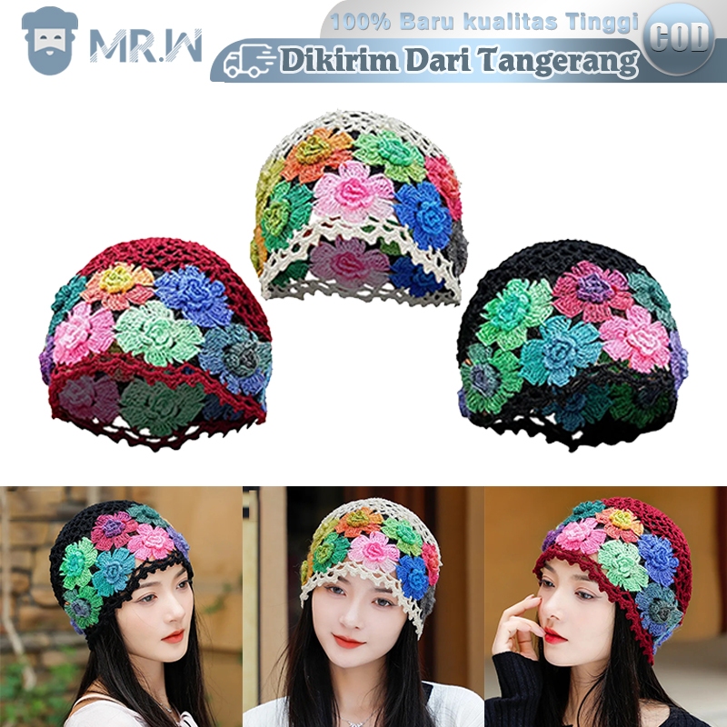 Rajut Topi Rajut Handmade Topi Rajut Korean Style Topi Rajut Wanita Hijab Hollow Topi Rajutan