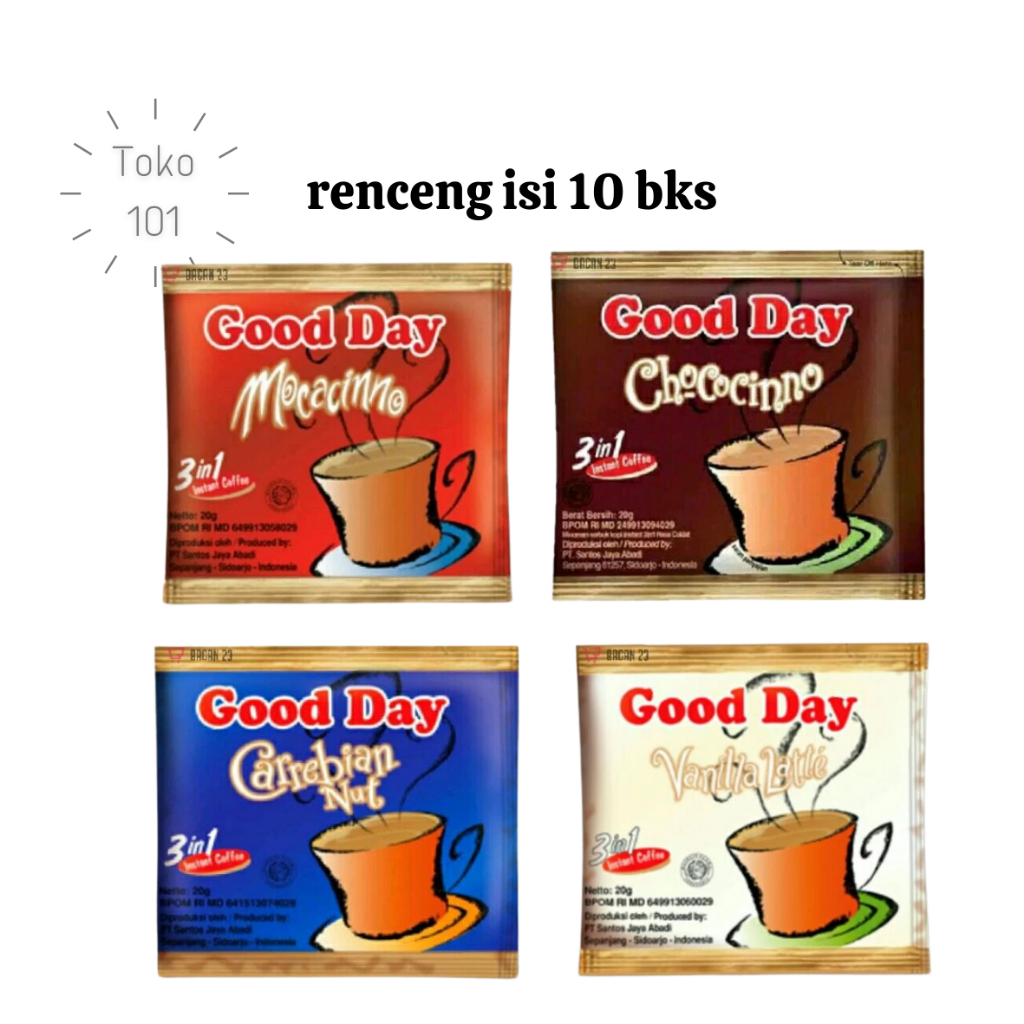 

Kopi Good Day Renceng (10sachet x 20gr) Aneka Rasa