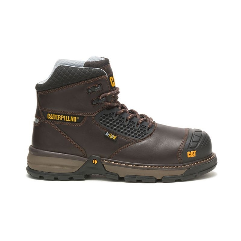 Sepatu Safety Caterpillar Excavator Superlite Cool Carbon dark brown Composite toe Original