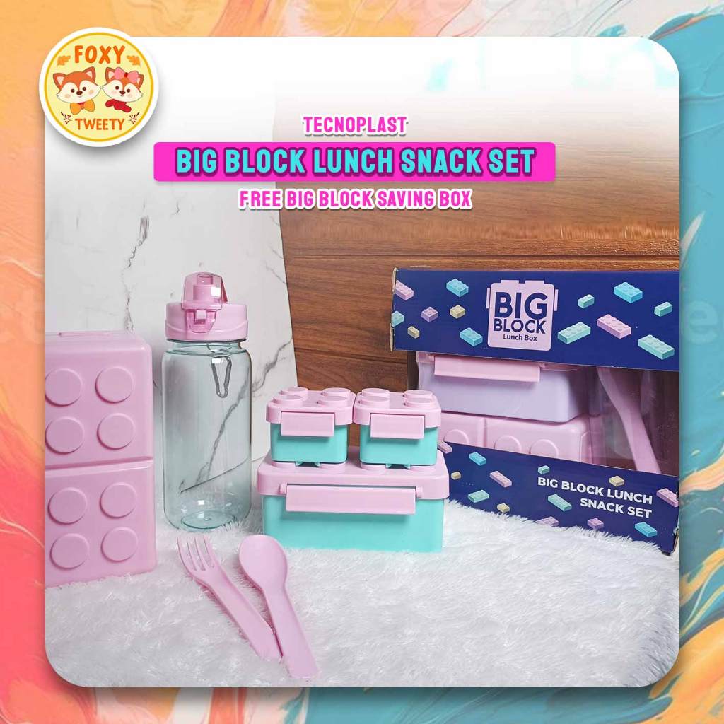 Big Block Lunch Set Free Big Block Saving Box - Big Block Kardus Technoplast