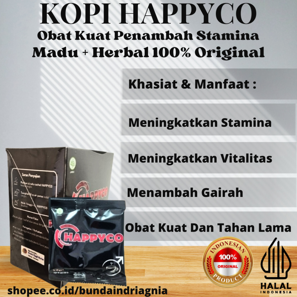 

Kopi Kuat Pria Tahan Lama Happyco Herbal Pria Kopi Bubuk Original 100% Bpom