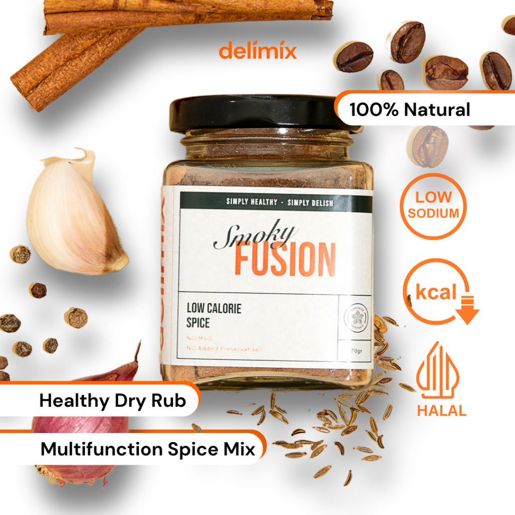 

Delimix Low Calorie Spice Mix | Dry Rub Serbaguna | Bumbu Marinasi | Rasa Smoky Fusion