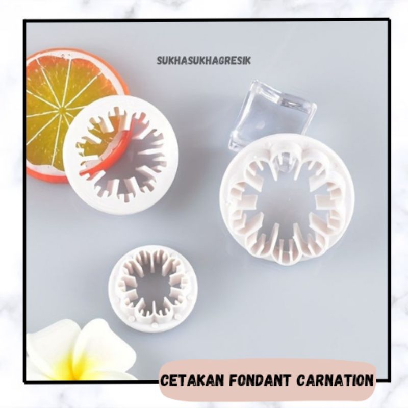 Cetakan Kue Kering Bunga Carnation Alat Dekorasi Kue Cetakan Fondant Cutter 3pcs