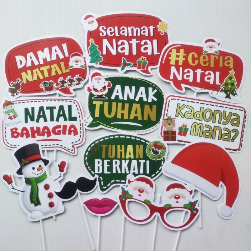 PHOTOBOOTH NATAL PHOTO PROPS CHRISTMAS TAHUN BARU PROPERTI AKSESORIS DEKORASI NATAL