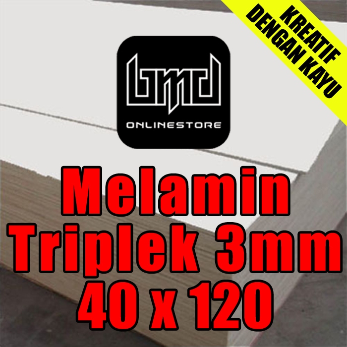 Melamin Putih Glossy Ukuran (40x120)cm Papan kayu Triplek 3mm