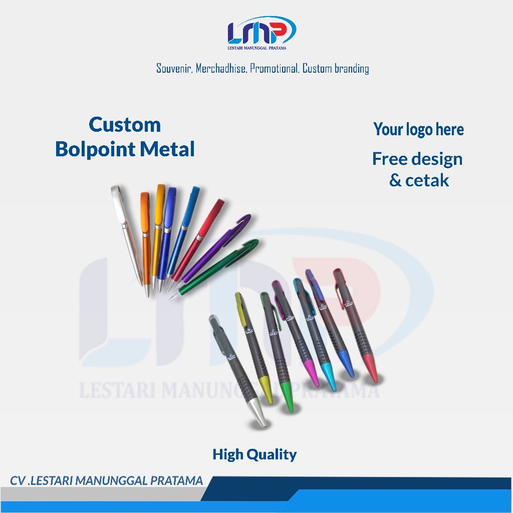 LMP LESTARI SOUVENIR - Merchandise Souvenir Custom Bolpoint Metal PUL#04 | Souvenir Bolpoint Metal |