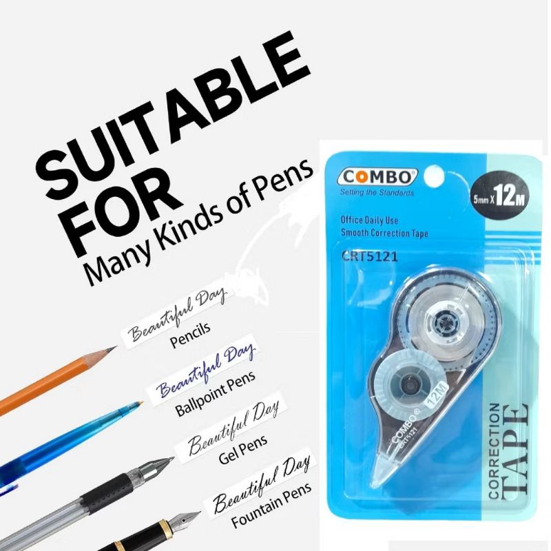 

CORRECTION TAPE 12 METER / STIPO TIPEX KERTAS/ PITA KOREKSI CRT-5121 / PEN CORRECTION