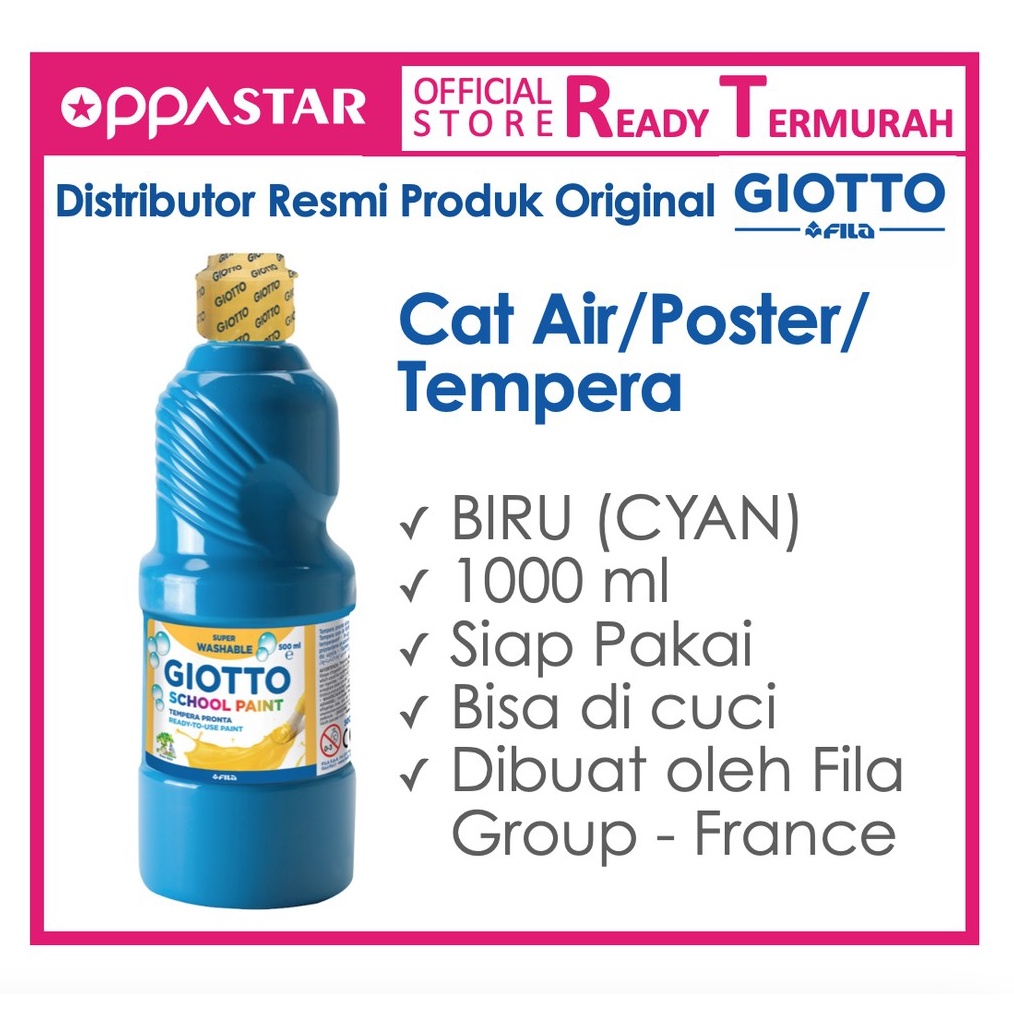 

KODE E94X Cat Air Cat Poster Cat Tempera 1 ml Giotto School Paint Cyan Biru Muda