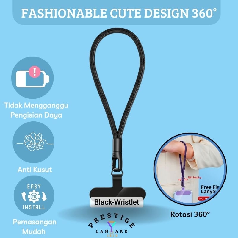 

UNIVERSAL CUTE DESIGN LANYARD NYLON 18CM HITAM ( GANTUNGAN HP )