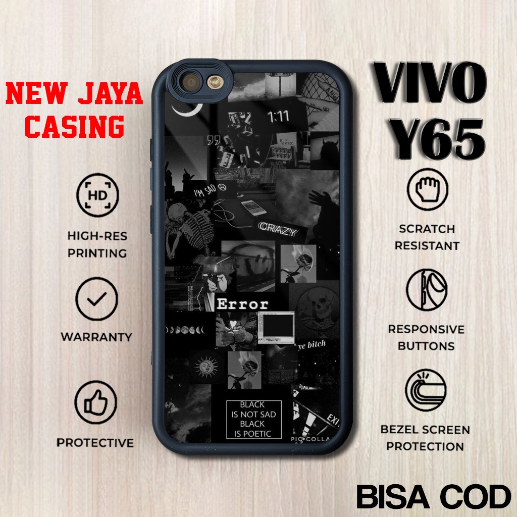 Case Vivo Y65 Terbaru Aesthe Black Hardcase Softcase Glossy Casing Vivo Y65 Terlaris Premium