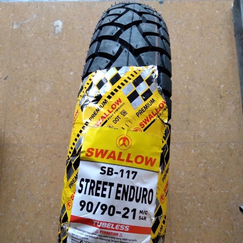 BAN MOTOR SWALLOW 90/90-21 STREET ENDURO SB-117 TUBELESS BAN LUAR DUAL PURPOSE SWALOW 90/90 RING 21 