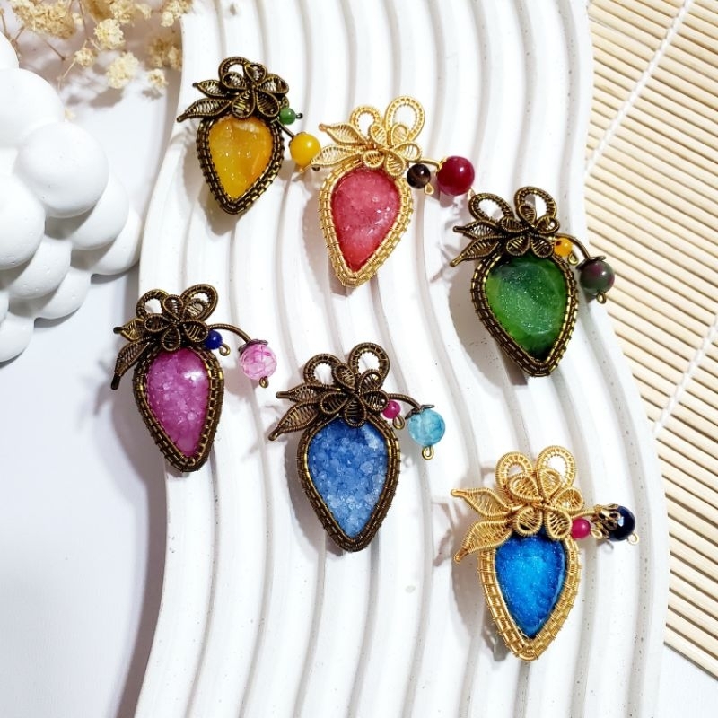 Bros Aluna | Bros Druzy | Bros Batu Alam | Druzy Jewelry | Wire Jewelry | Souvenir Batu