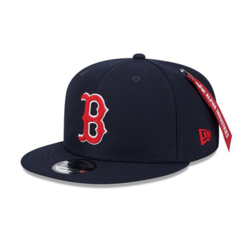 Topi New Era Cap Boston Red Sox Alpha Industries Navy 9Fifty Snapback Original