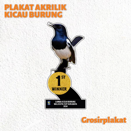 Piala Lomba Burung Plakat lomba Burung Piala Kontes Burung Plakat Burung Berkicau Piala akrilik Cust