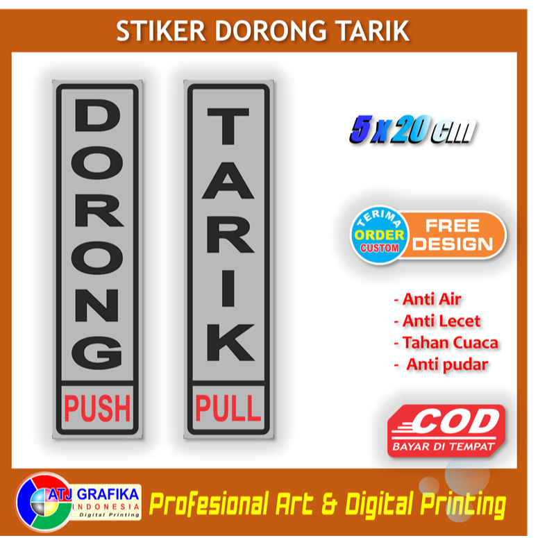 

Stiker dorong tarik push pull petunjuk cara buka tutup pintu sticker pintu kaca rumah toko kantor