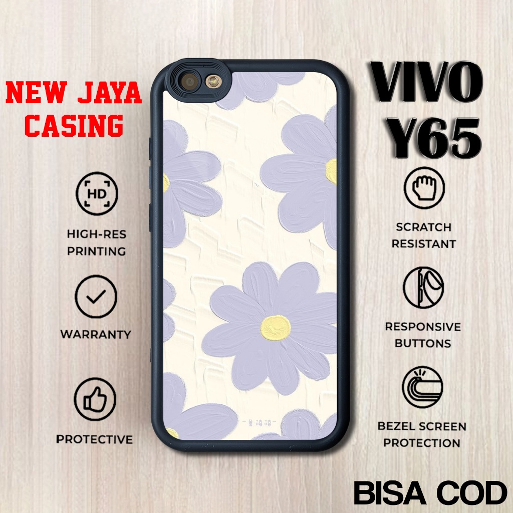 Case Vivo Y65 Terbaru Flower Hardcase Softcase Glossy Casing Vivo Y65 Terlaris Premium Termurah