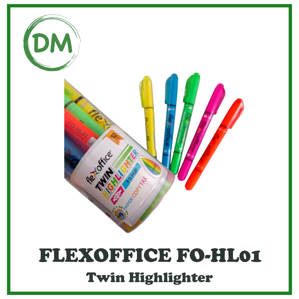 

DM- Stabilo Flexoffice Highlighter FO-HL01 memiliki 2 Mata Pena Twinpen