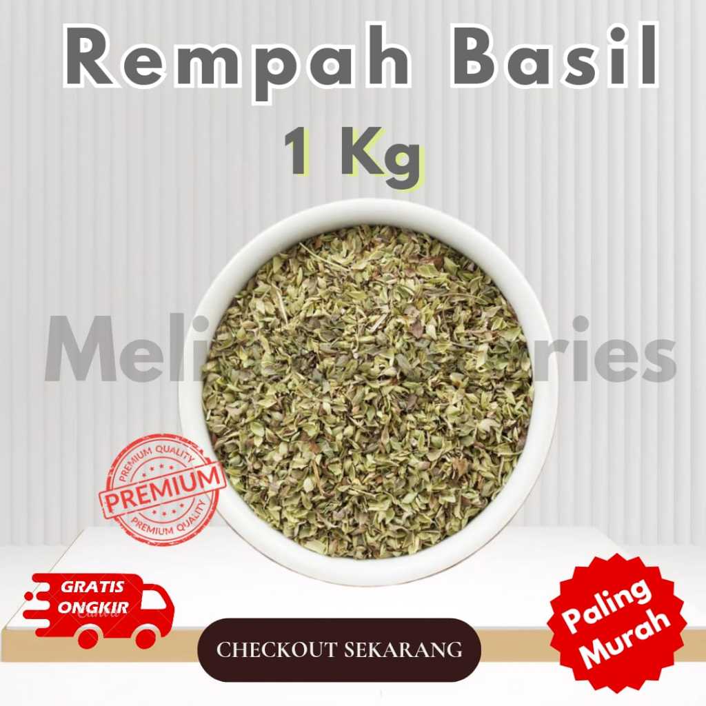 

Daun Basil / Basil Leaves 1 kg Rempah Kering / Basil Kering / Bumbu Eropa / Bumbu Tambahan Masakan