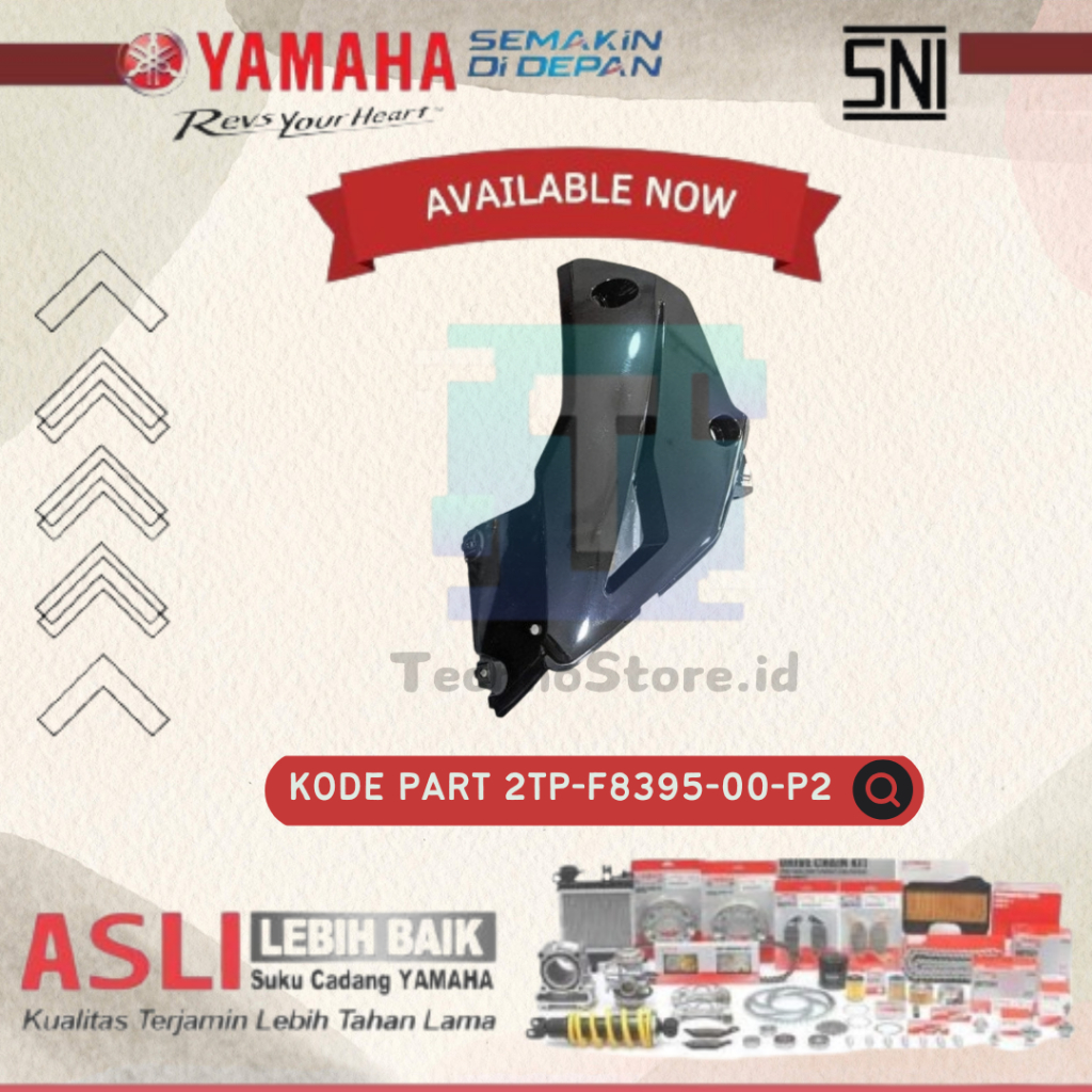Cover Lower Tutup Under Cowl Kanan Vixion NVL Hitam Glossy ORIGINAL YAMAHA 2TP-F8395-00-P2