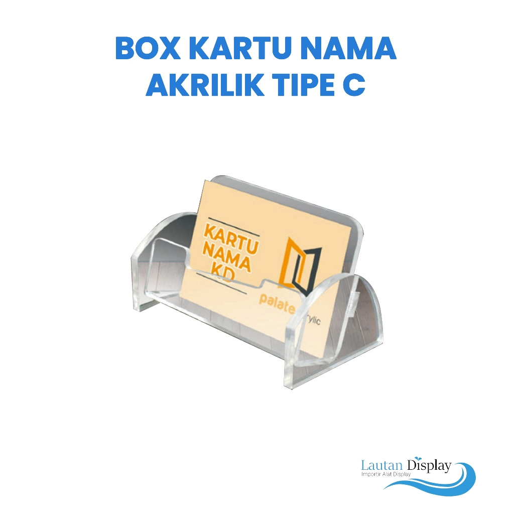 

Box Kotak Stand Akrilik Tempat Kartu Nama Meja acrylic name card holder Landscape 10cm x 5.5cm x 4cm