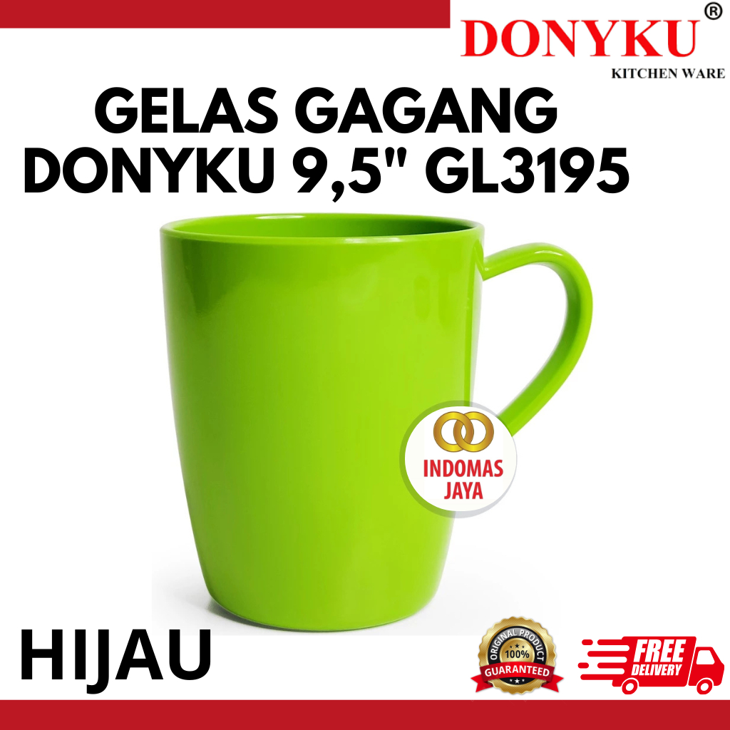 Gelas Mug - Gelas Melamin - Mug Melamin - Gelas Cangkir - GL3195 HIJAU